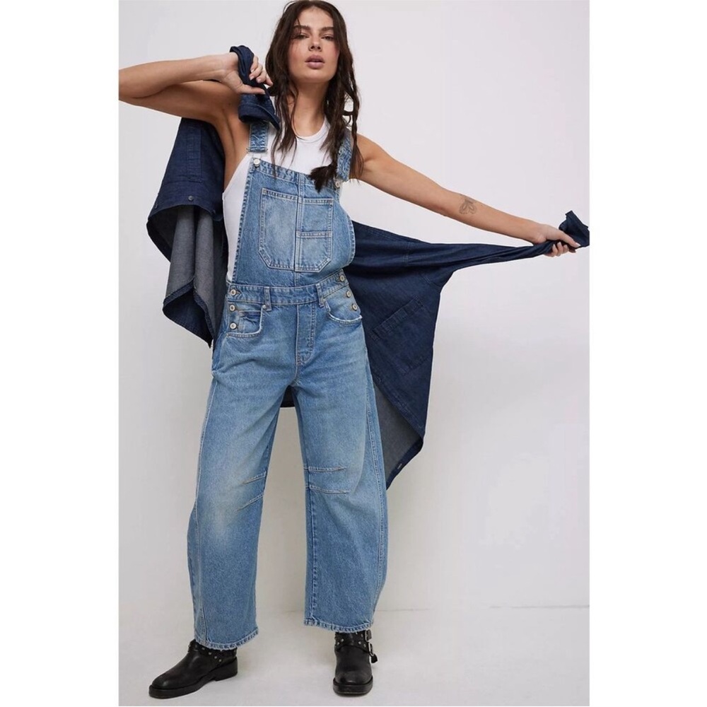 We The Free Good Luck Barrel Overalls